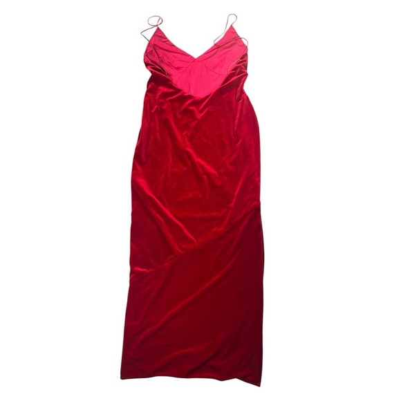 Lovers & Friends Rebel Velvet Slip Dress In Ruby Red Size Large - Picture 7 of 11